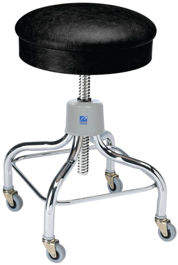 Pedigo Adjustable Chrome Exam Stool With Round Seat & Casters