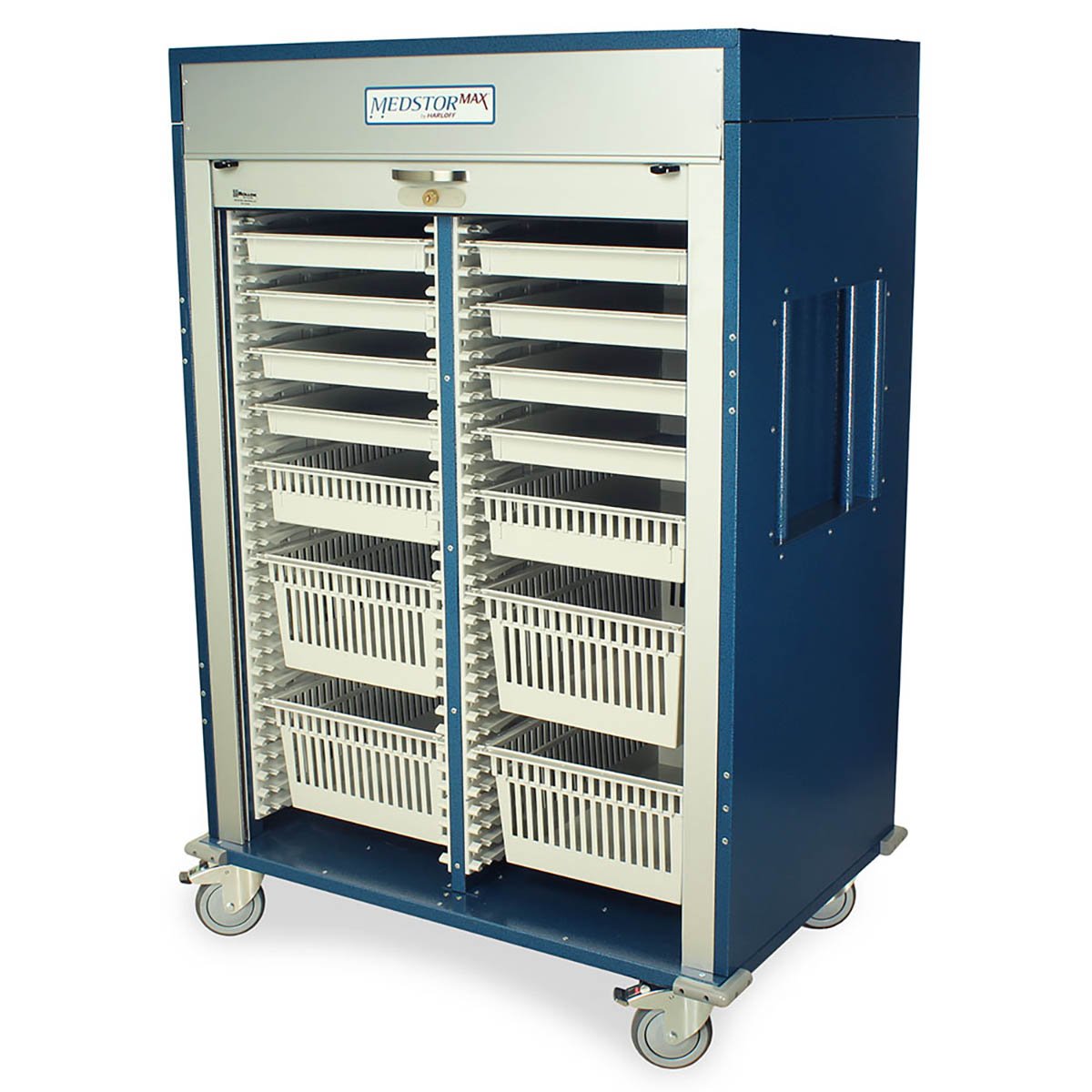 Triple Column Medical Storage Cabinet, Stainless, Glass Doors, Key Lock,  MSSM83-00GK - Harloff