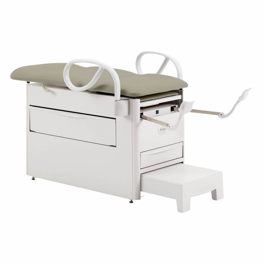 Brewer 1000AX-HSDX-XXX-23 Versa Exam Table with Patient Assist Handles, Stirrups - Feather