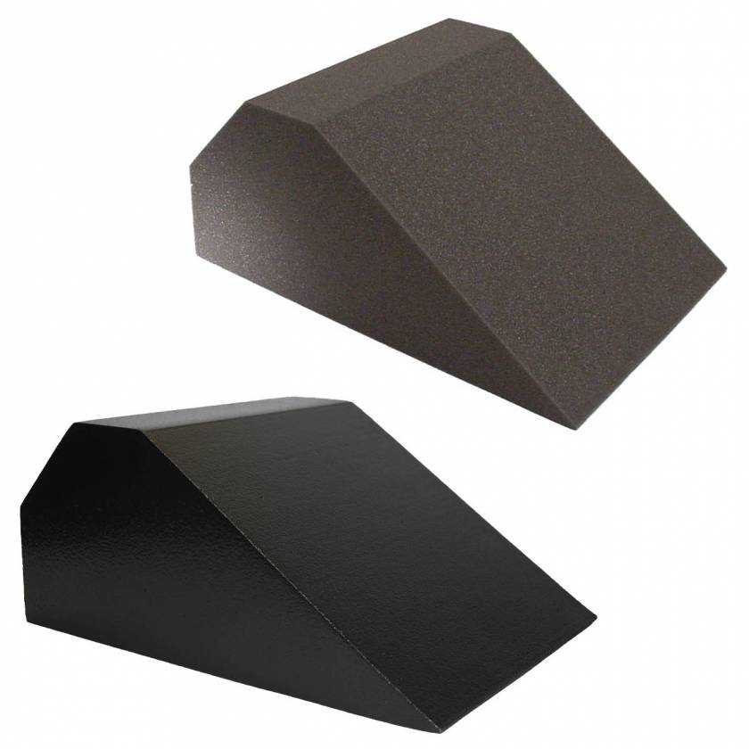 Domico Med-Device 27 Degree Torso Block Foam Positioner 7"H x 16"W x 12"L - #100 Uncovered Standard Foam & #100-SCB ScanCoat Black Foam