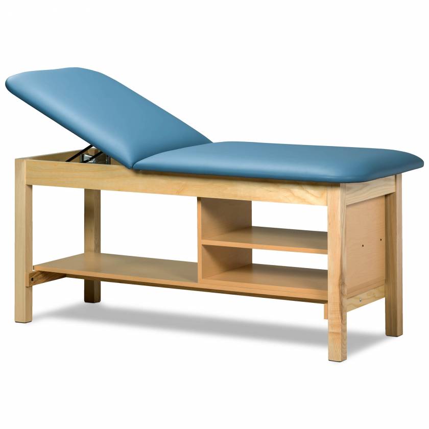 Clinton Classic Series Treatment Table with Adjustable Backrest & Shelving - 27" Width