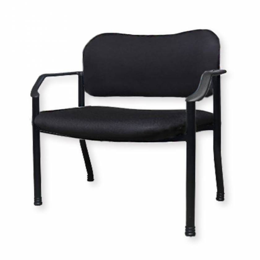 Blickman Model 1121WA Raven Black Polyester Fabric Bariatric Waiting Room Chair with Arms