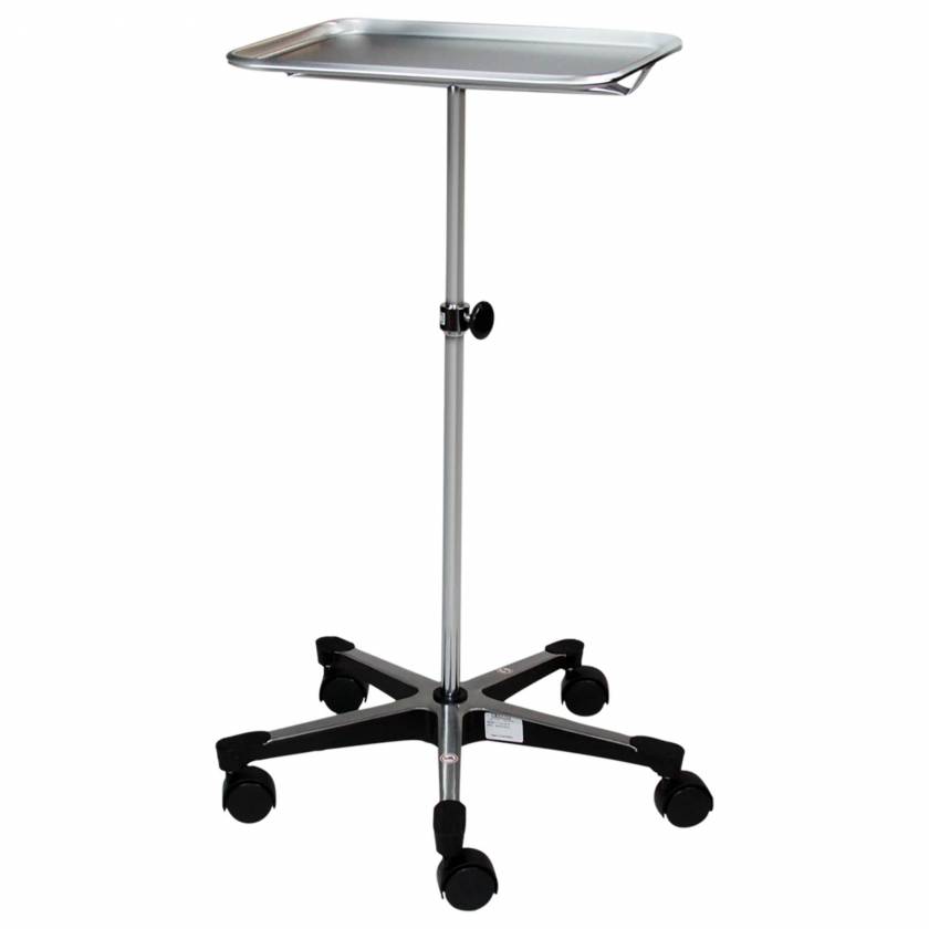 Blickman Model 1501 5-Leg Chrome Instrument Stand with Stainless Steel Tray