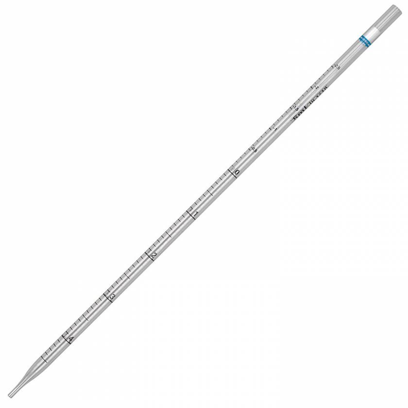 Globe Scientific #1742 5mL Diamond Essentials Serological Pipettes - Standard Tip - 342mm - Blue Striped Color Coded - Sterile