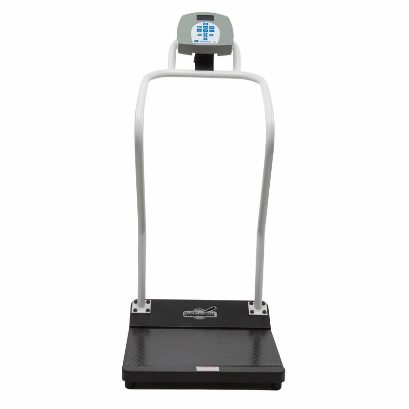 3001-AMX Series Health o Meter Antimicrobial Digital Platform Scale with Extended Handrail