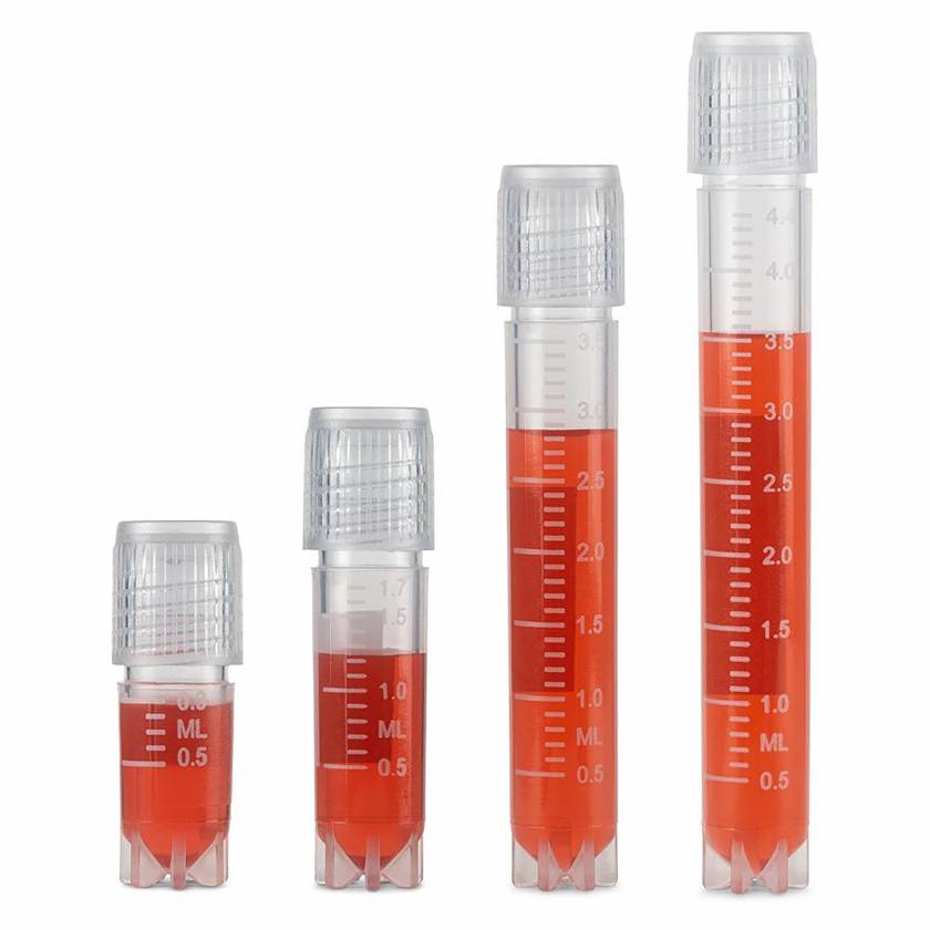 Globe Scientific Diamond® Essentials™ Cryogenic Vials, External Threads, Attached Screwcap, Sterile - Grouped