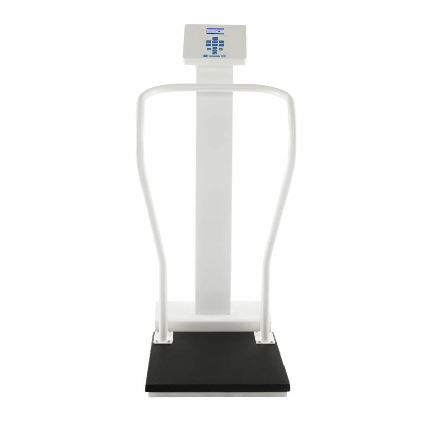 3101-AM Series Health o Meter Heavy-Duty Antimicrobial Digital Platform Scale with Handrail - Front View