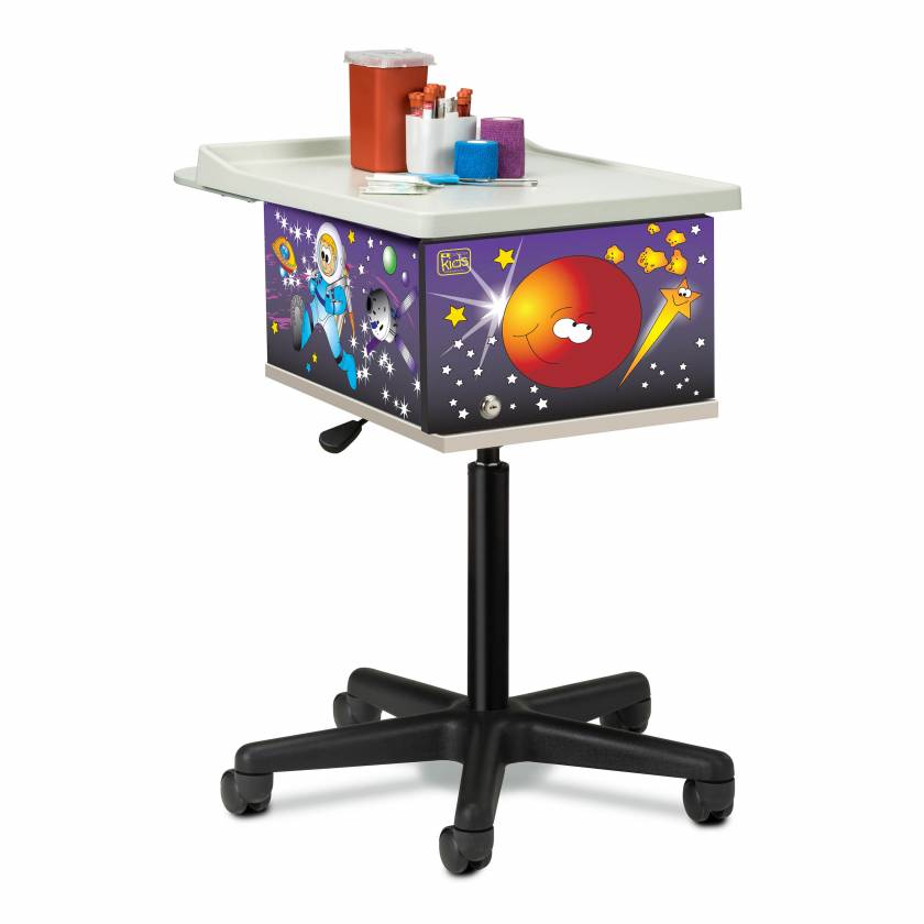 Clinton Space Place Graphics Pediatric Phlebotomy Cart Model 67235 (Items pictured on top NOT included).