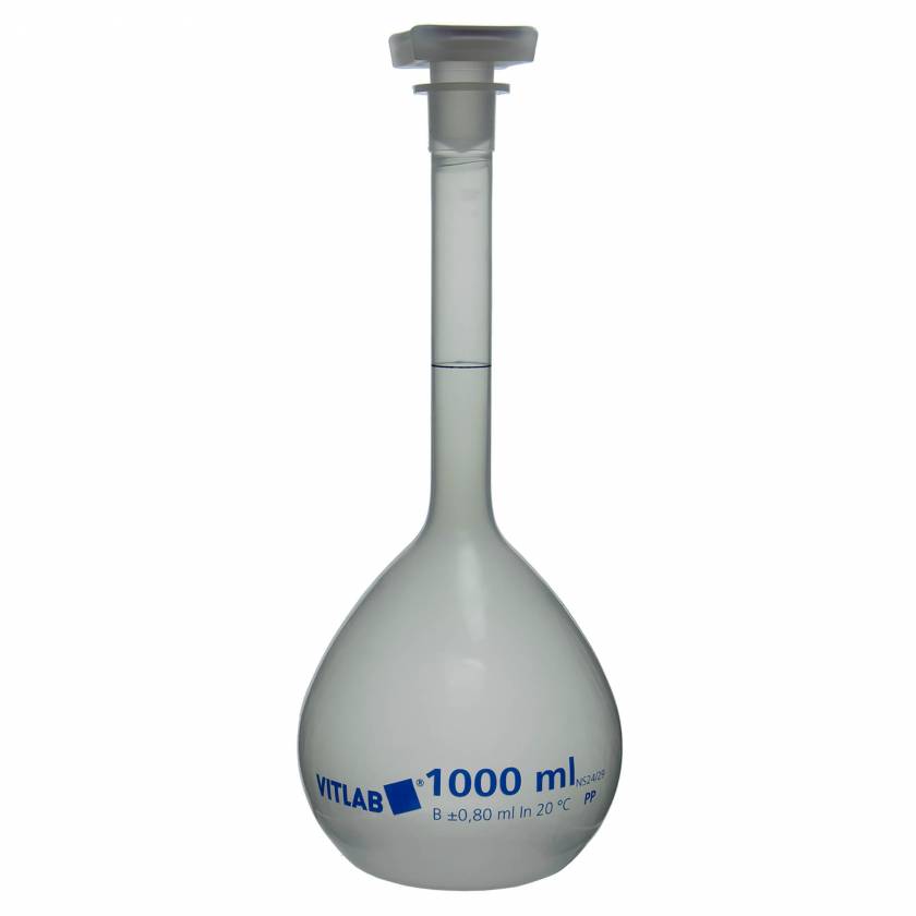 Brandtech Class B Polypropylene Volumetric Flask With Polypropylene Ns