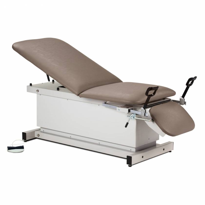 Clinton Shrouded Power Table with Stirrups, Adjustable Backrest & Drop Section