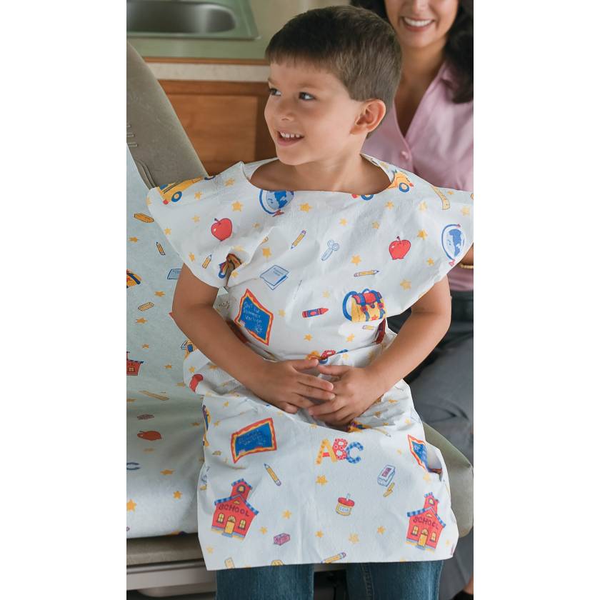 TIDI Products 981836 Choice Pediatric Exam Gowns - 21" x 36", Schooltime Print