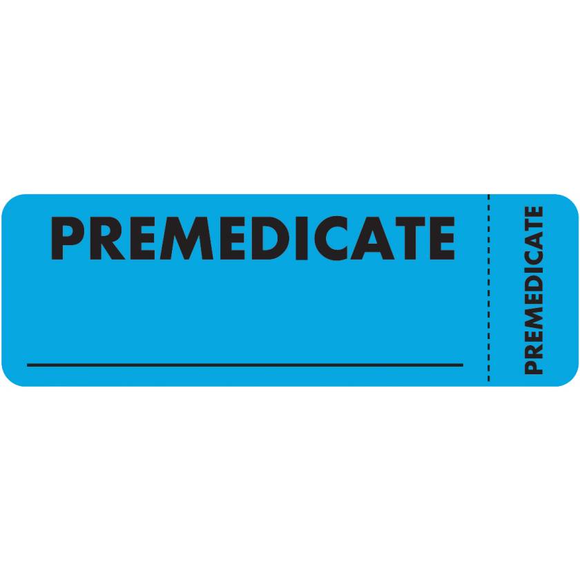 PREMEDICATE Label - Size 3" x 1" - Wrap Around Style
