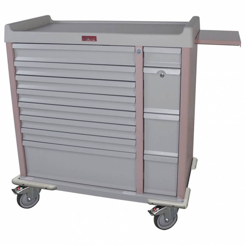Harloff AL294BOX OptimAL Line Aluminum 294 Unit-Dose Box Medication Cart with Key Locks