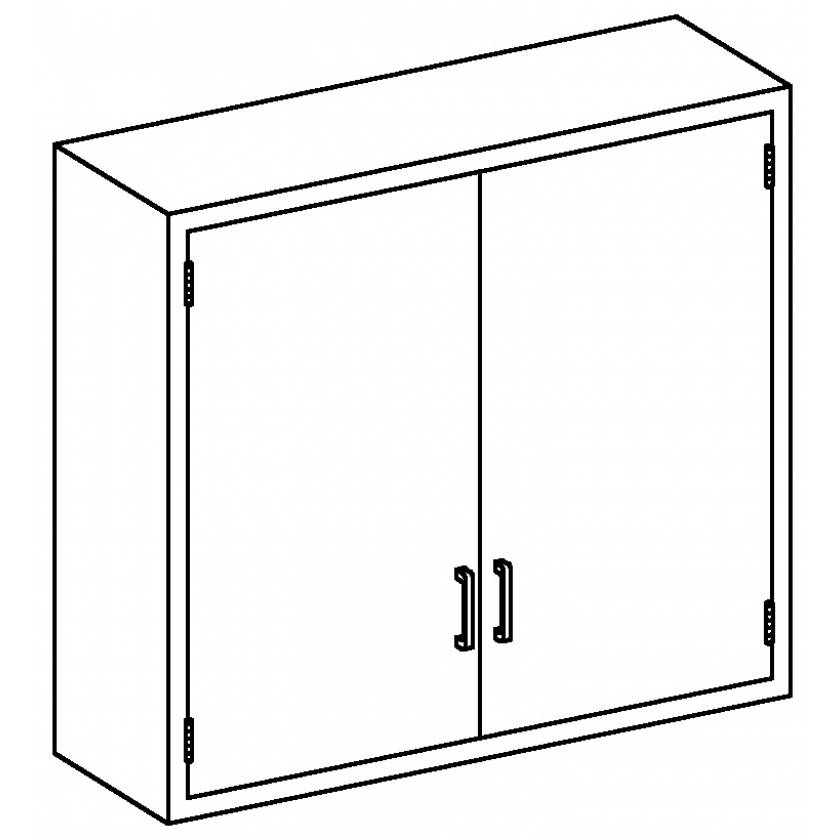 Stainless Steel Wall Cabinet with Double Solid Hinged Doors