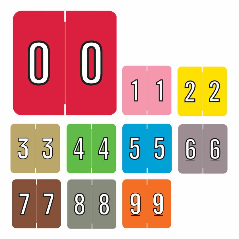 Barkley FNDBM Match BXNM Series Numeric Color Code Roll Labels - 1 1/2"H x 1 1/2"W