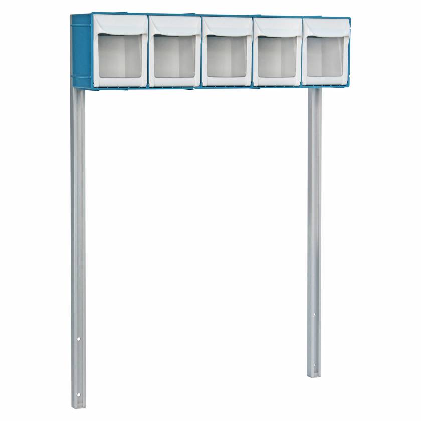 DETECTO CABM05-23 5-Bin Organizer with Accessory Bridge for MobileCare Medical Carts with 23" Wide Drawers