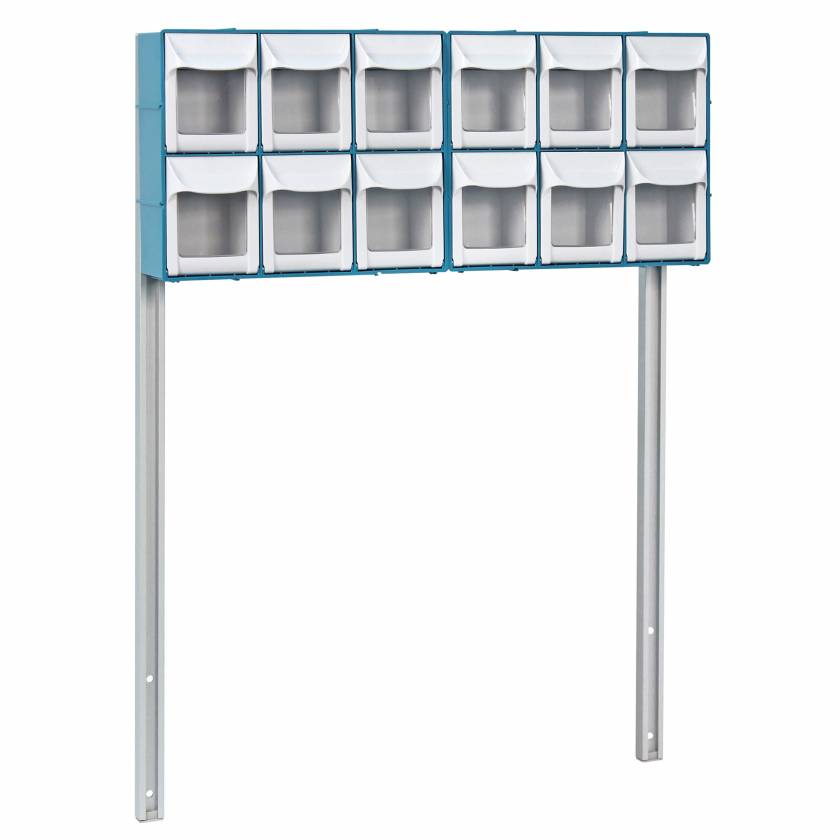 DETECTO CABM12-16 12-Bin Organizer with Accessory Bridge for MobileCare Medical Carts with 16.5" Wide Drawers