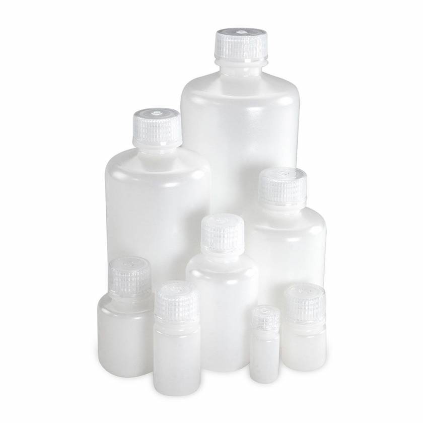 Globe Scientific Diamond® Essentials™ Bulk Narrow Mouth, Boston Round, HDPE Bottles with PP Cap