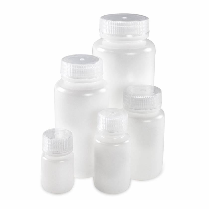 Globe Scientific Diamond® Essentials™ Bulk Wide Mouth, Round, HDPE Bottles with PP Cap