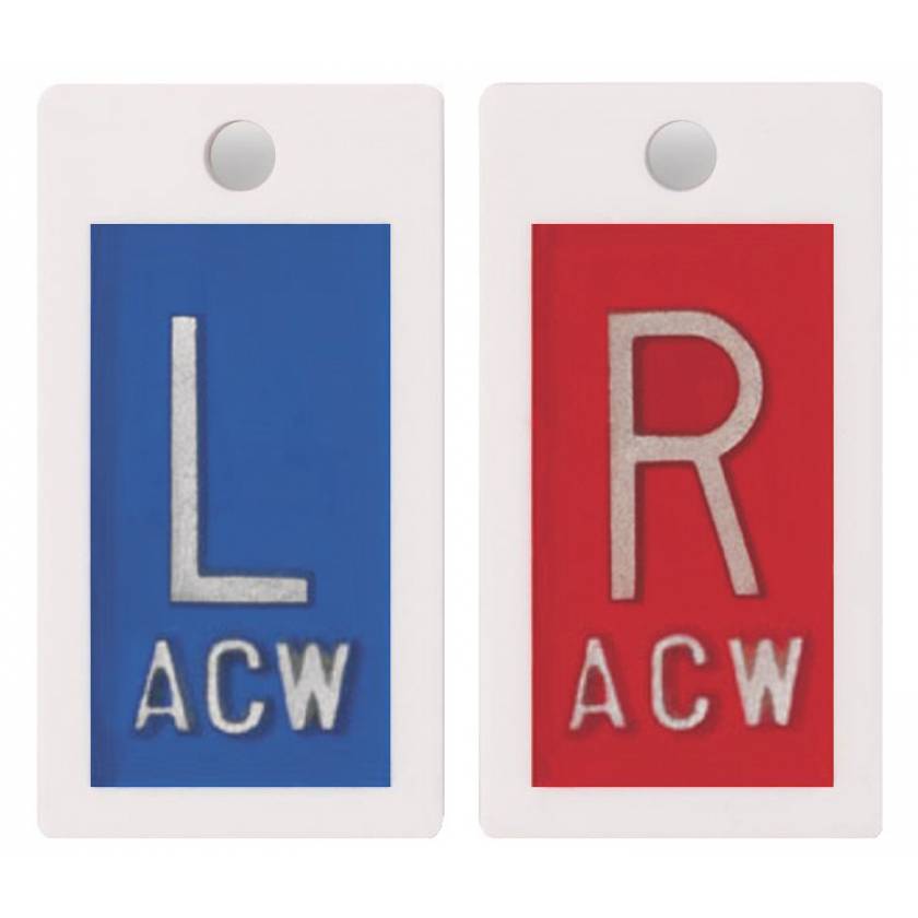 Embedded Plastic Markers - 5/8" "L" & "R" Lead-Free 1 to 3 Initials