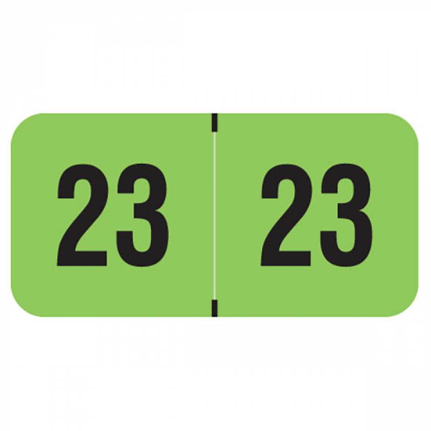 2023 Year Labels - PMA Fluorescent Green - Size 3/4" H x 1 1/2" W