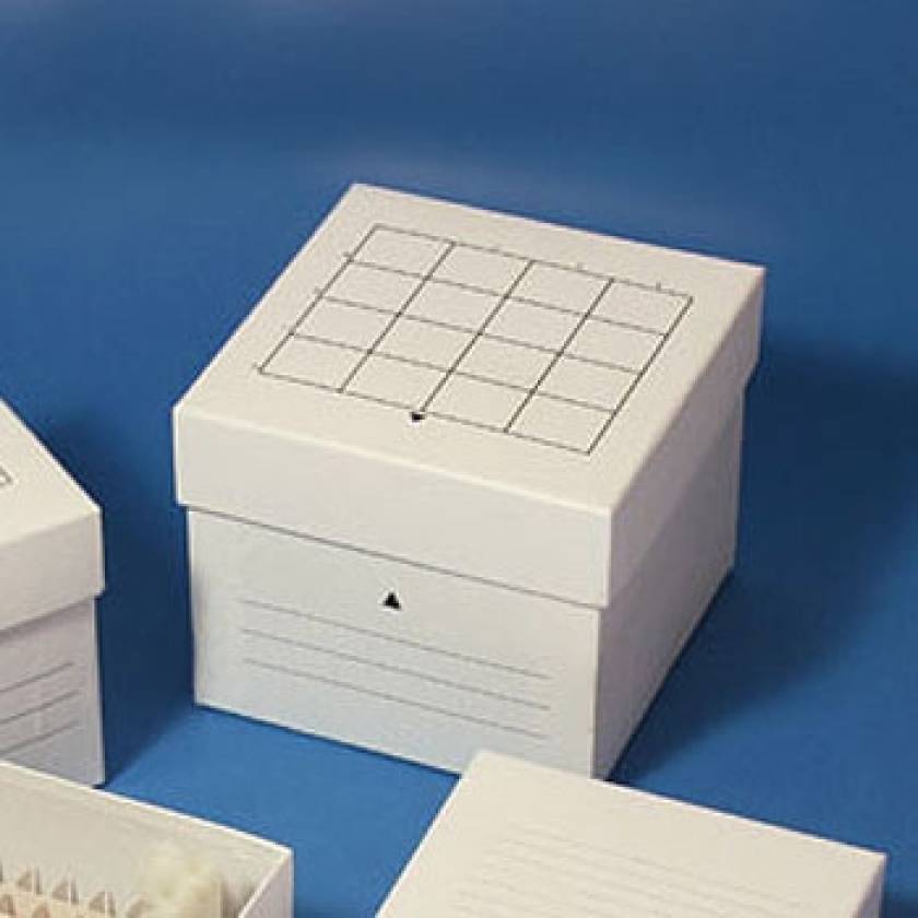 16-Place White Cardboard Freezer Box for 50mL Centrifuge Tubes 3099