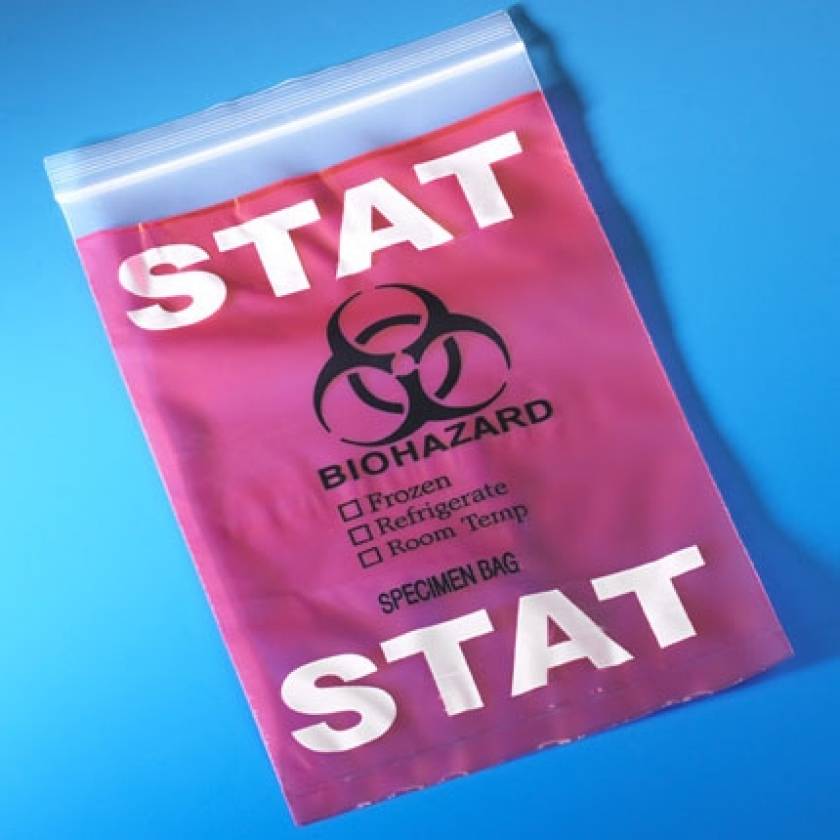 STAT Specimen Transport Bags 6" x 9" - Red