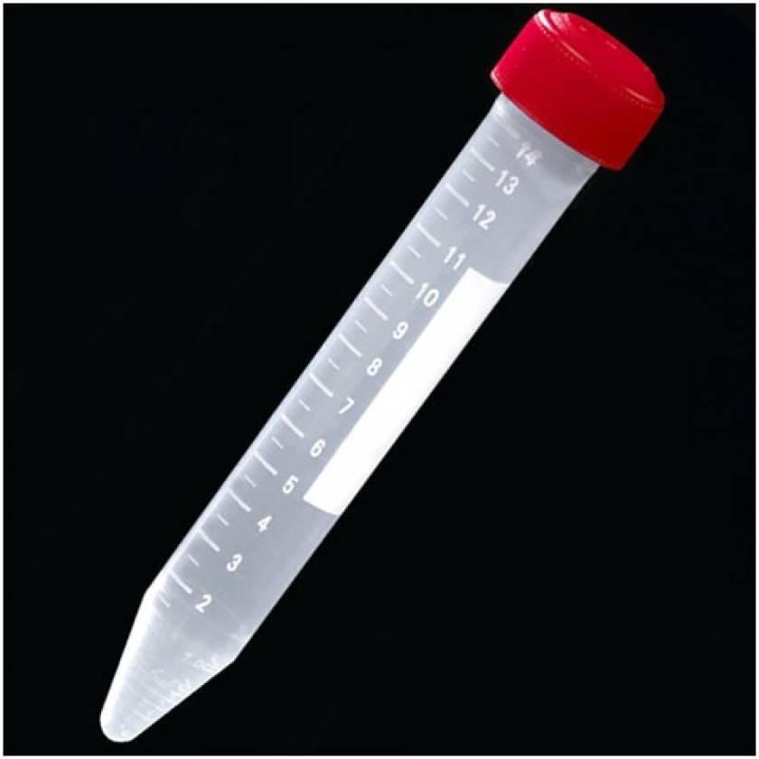 15mL Polypropylene Centrifuge Tubes with HDPE Red Screw Caps Globe