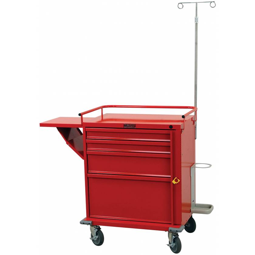 Harloff V-Series Emergency Cart Four Drawer with Breakaway Lock & Accessory Package