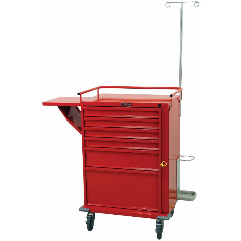Harloff V-Series Emergency Cart Six Drawer with Breakaway Lock & Accessory Package