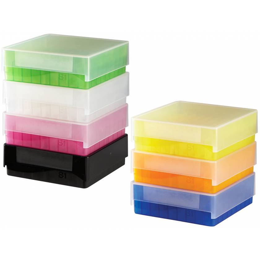 Heathrow Scientific 120040 81-Well Microtube Storage Box, Assorted