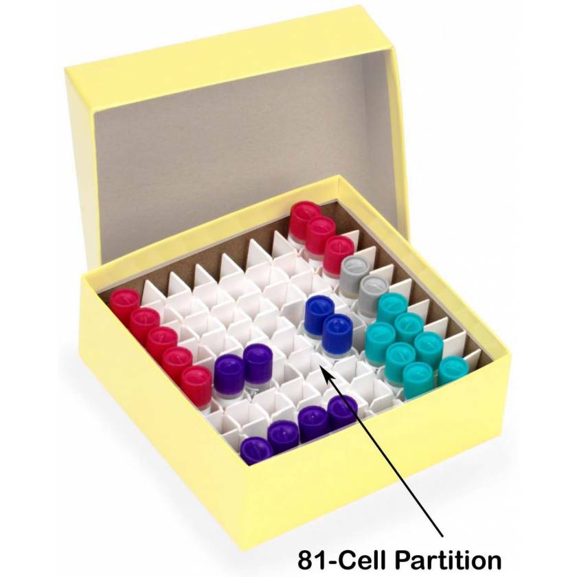 81-Cell Partition (9 Columns x 9 Rows) For Cardboard Cryogenic Vial Boxes
