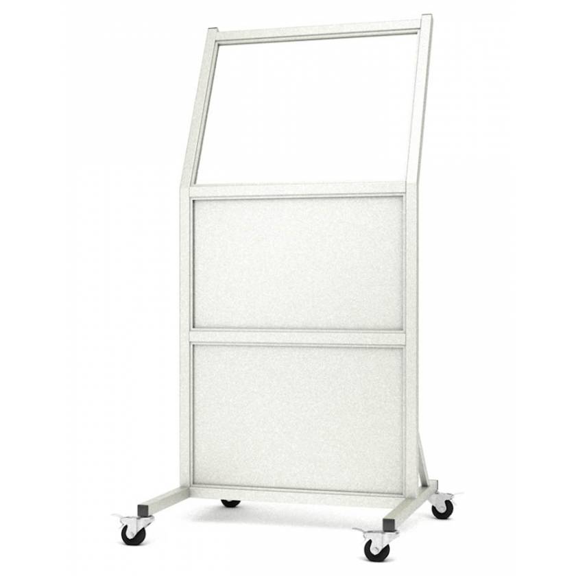 Phillips Safety LB-2430-B Tilted Mobile Lead Barrier Glass Window Size 24" H x 30" W