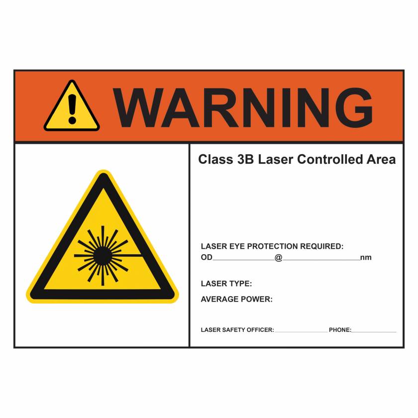 Phillips Safety Warning Class 3B Laser Controlled Area Laser Warning Sign