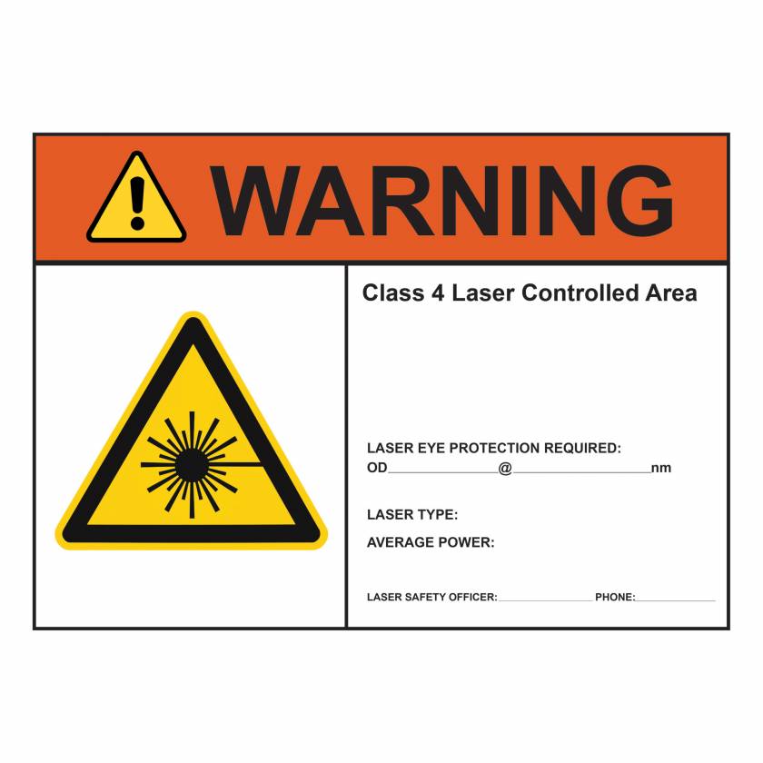 Phillip Safety Warning Class 4 Laser Controlled Area Laser Warning Sign