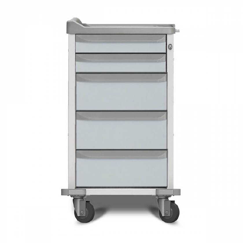 Capsa M-Series M2 Treatment Cart with 5 Drawers (D230), EMS Lock, Platinum Accent Color