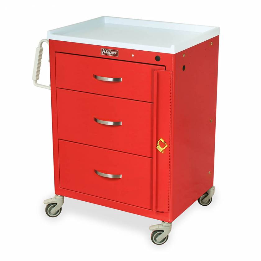 Harloff M3DS2424B03 3Drawer MSeries Emergency Cart Breakaway Lock