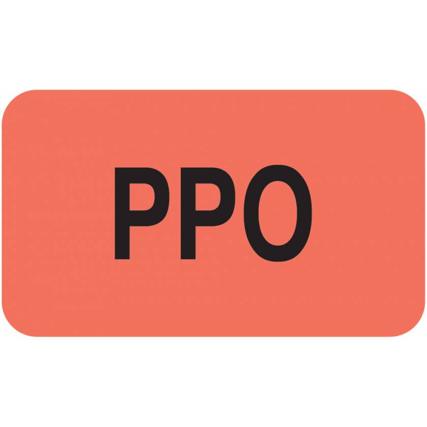 PPO Label - Size 1 1/2"W x 7/8"H