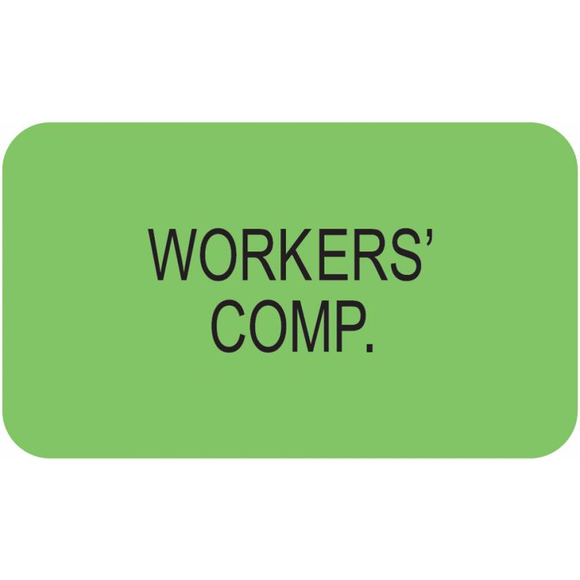 WORKERS' COMP Label - Size 1 1/2"W x 7/8"H