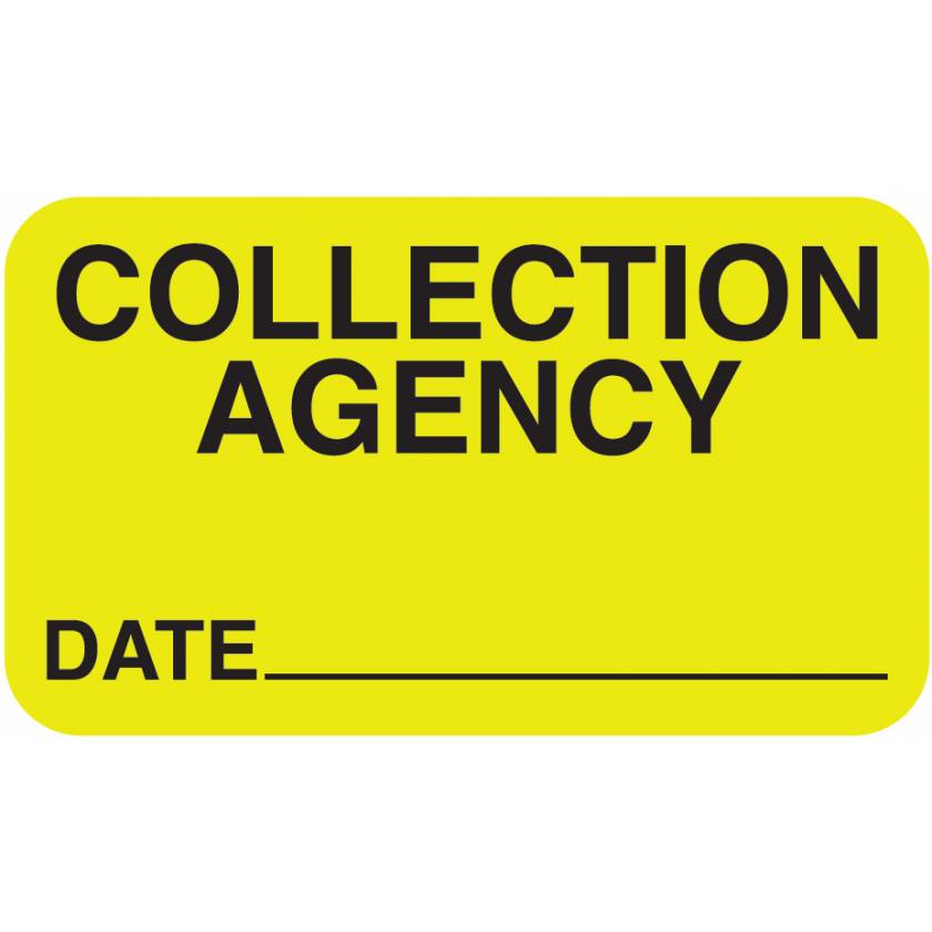 COLLECTION AGENCY Label - Size 1 1/2"W x 7/8"H