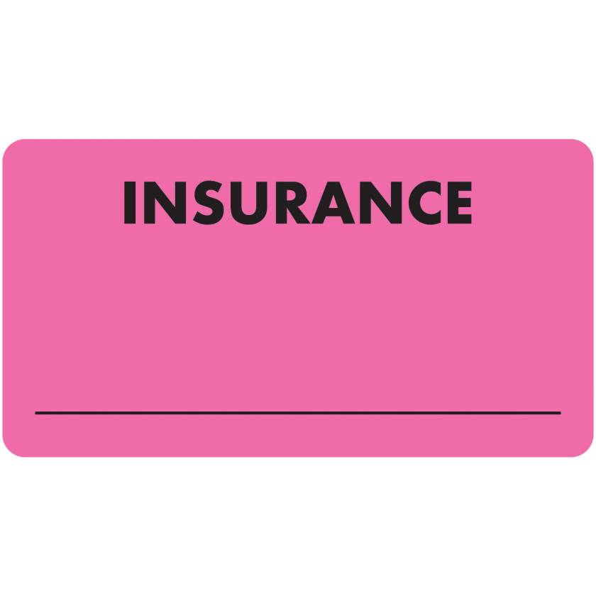 INSURANCE Label - Size 3 1/4"W x 1 3/4"H