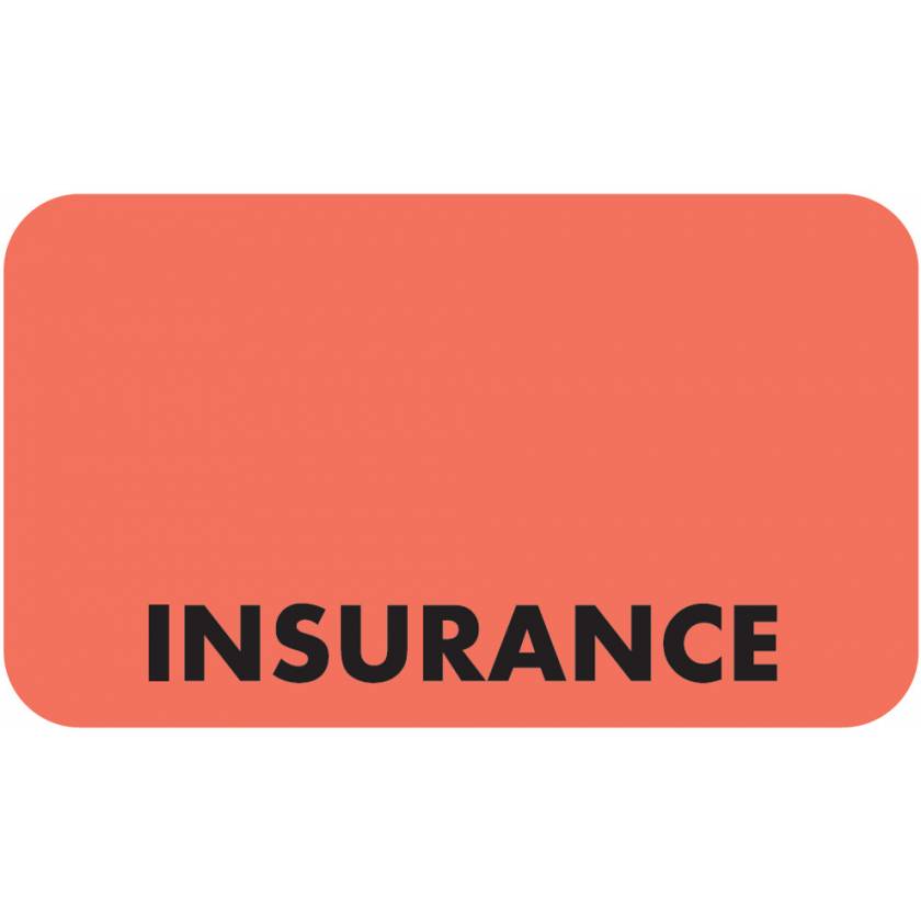 INSURANCE Label - Size 1 1/2"W x 7/8"H