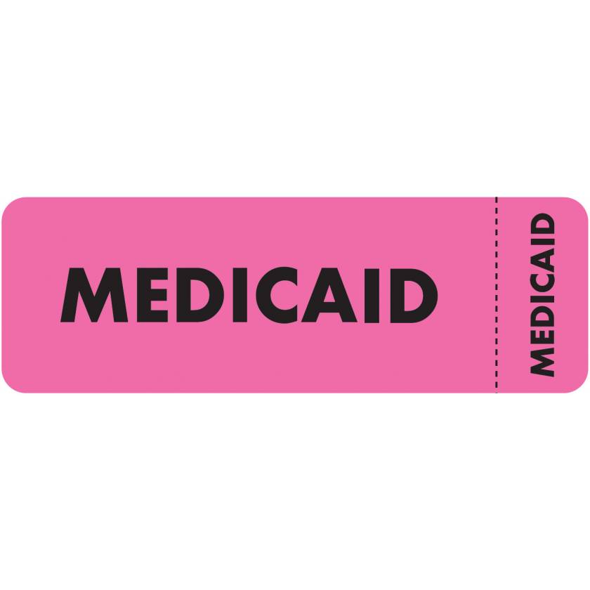 MEDICAID Label - Size 3"W x 1"H - Wrap Around Style