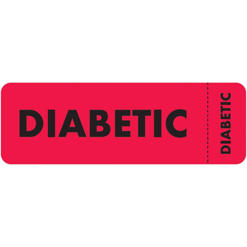 DIABETIC Label - Size 3"W x 1"H - Wrap Around Style