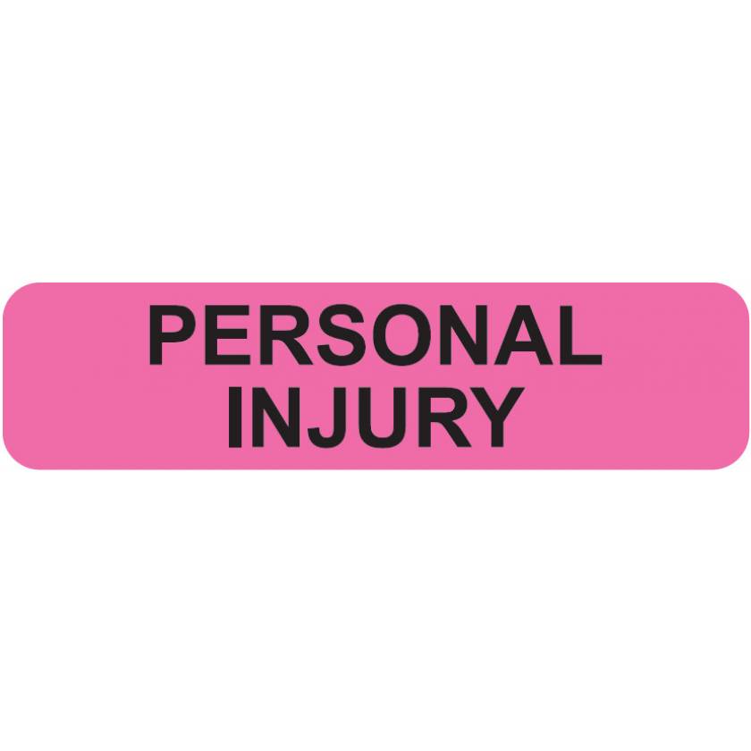 PERSONAL INJURY Label - Size 1 1/4"W x 5/16"H