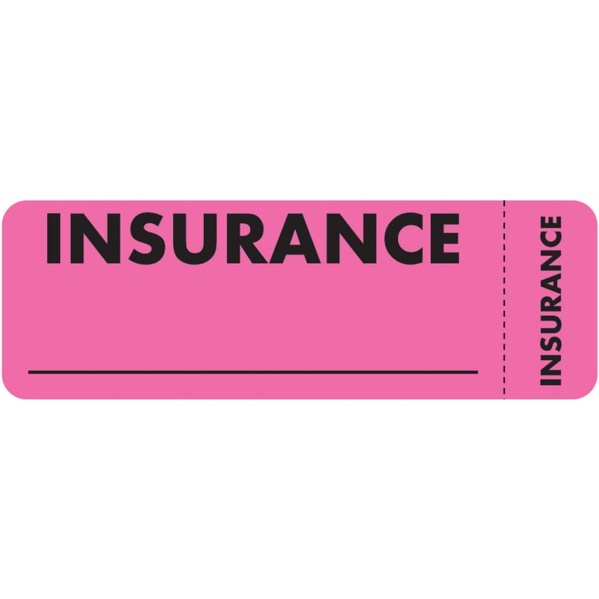 INSURANCE Label - Size 3"W x 1"H - Wrap Around Style