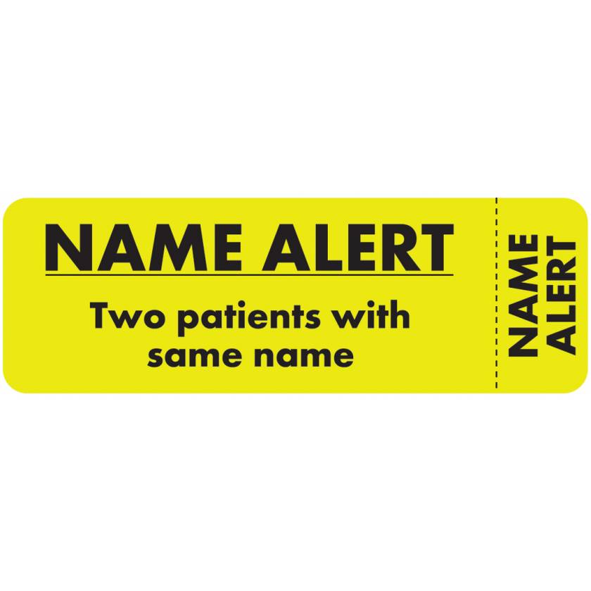 NAME ALERT Label - Size 3"W x 1"H - Wrap Around Style