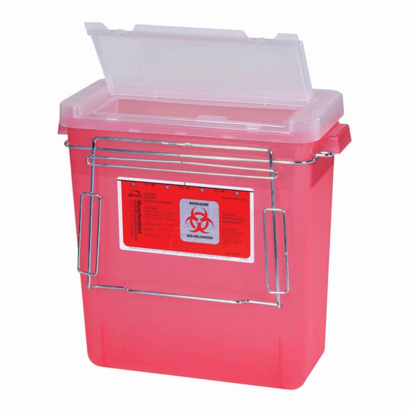 Harloff MR-3GSHARPS 3 Gallon Bemis Sharps Container for MR-Conditional Cart with Mounting Bracket