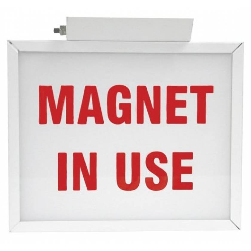 "Magnet In Use" Light-Up Wall Sign