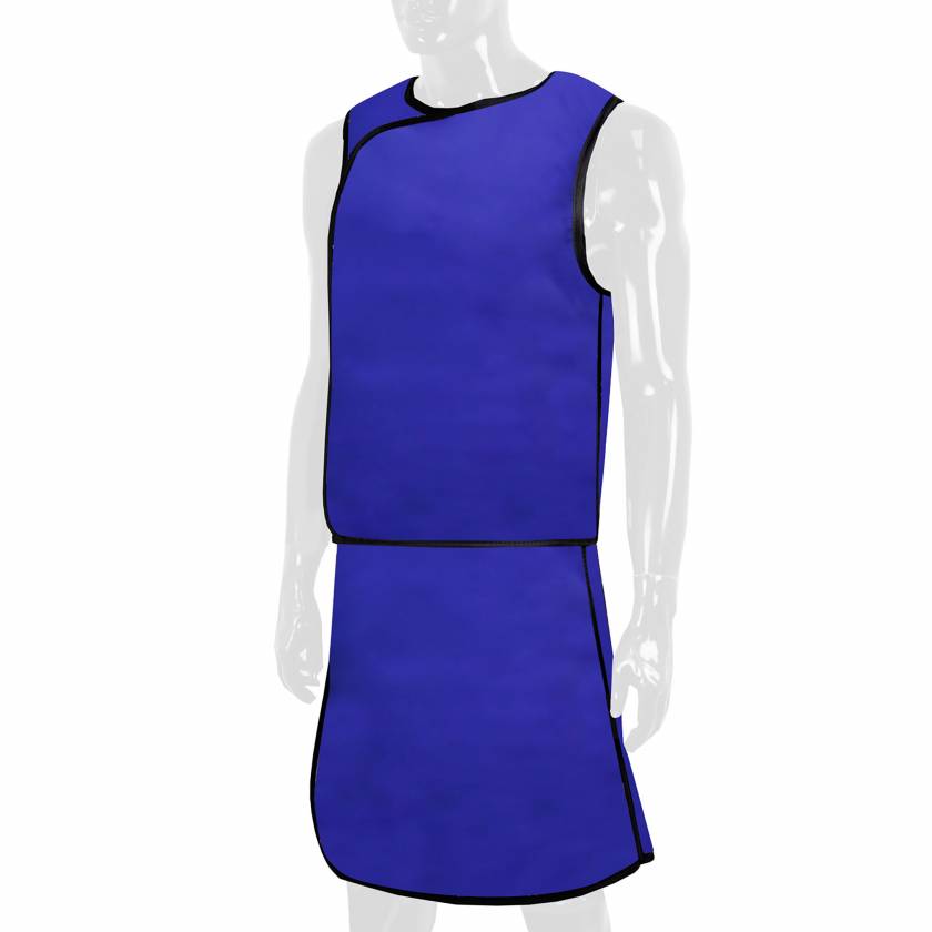 Quickship Radiation Lead Free Vest and Skirt Full Overlap Apron - Nylon Blue